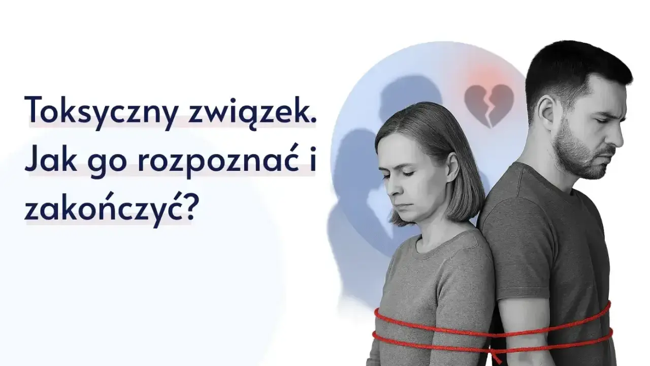Para zgarbiona, związana sznurkiem, symbolizuje odcięcie się od toksycznej osoby.