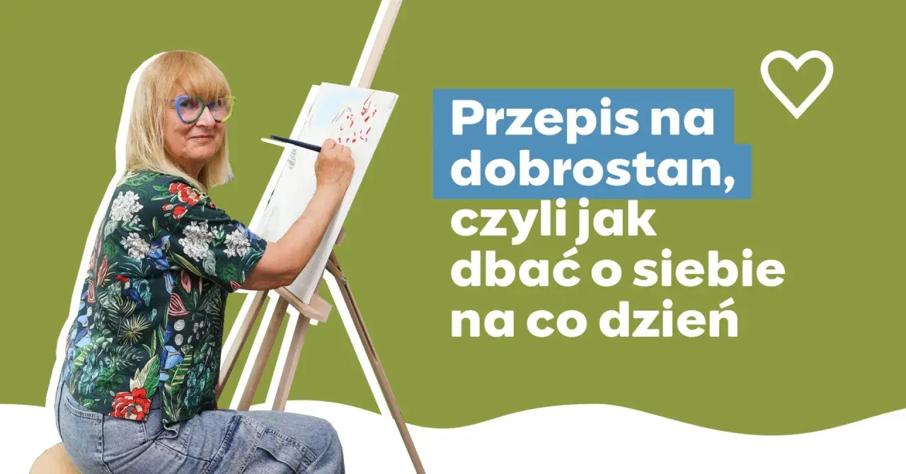 Kobieta maluje, odnajdując radość w życiu i dbając o siebie na co dzień.