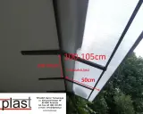 Jak zrobić daszek na balkon? Wymiary konstrukcji: 100-105cm, 50cm. Moduł 0,5m2.