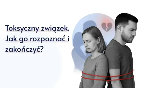 Para zgarbiona, związana sznurkiem, symbolizuje odcięcie się od toksycznej osoby.