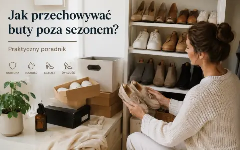 Jak przechowywać buty poza sezonem? Praktyczny poradnik: ochrona, suchość, kształt i świeżość. Kobieta wybiera obuwie do schowania.