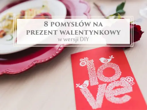 Walentynkowe inspiracje na diy własnoręczny prezent. Czerwona kartka z napisem "love" i róża na stole.